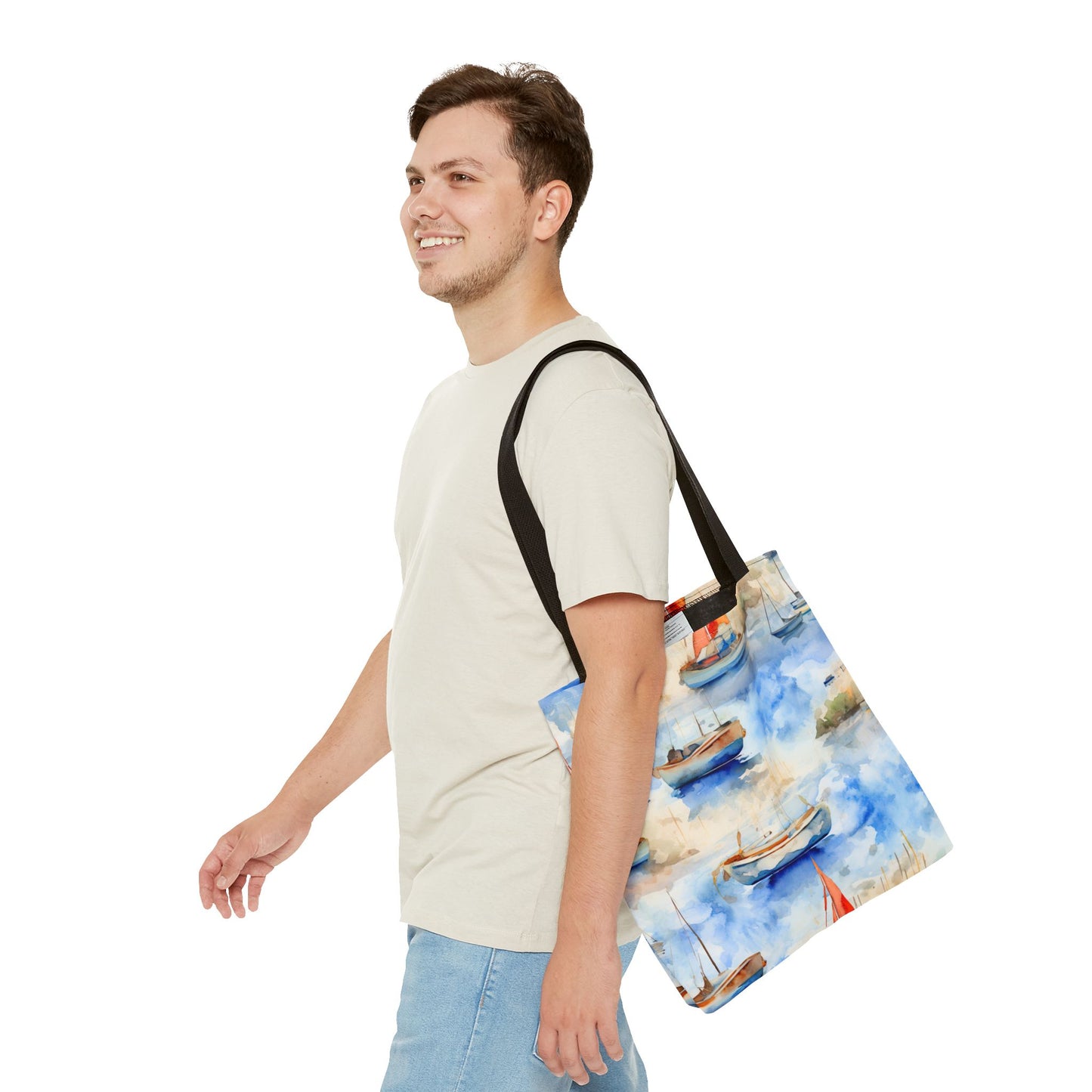 Boats On Watercolor. Tote Bag for Everyday Use