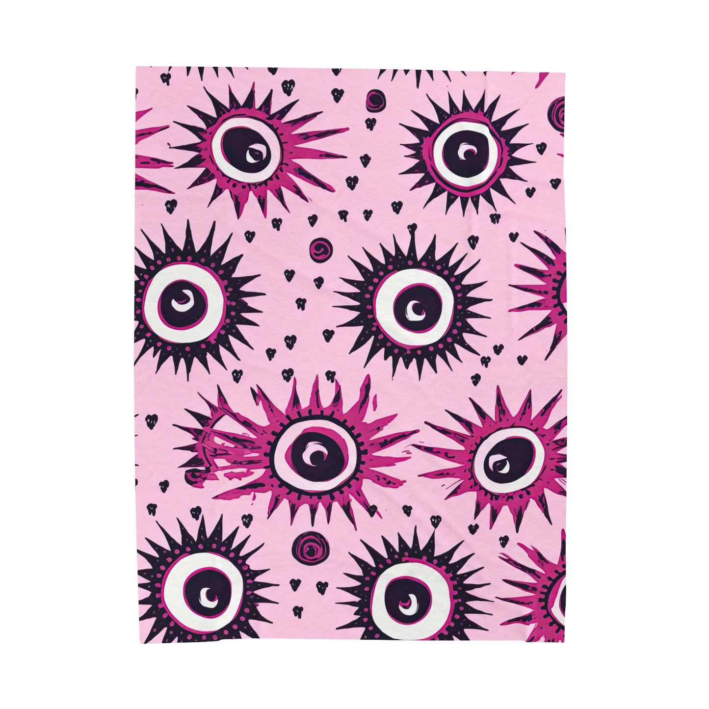Evil Pink Eye. Velveteen Plush Blanket.