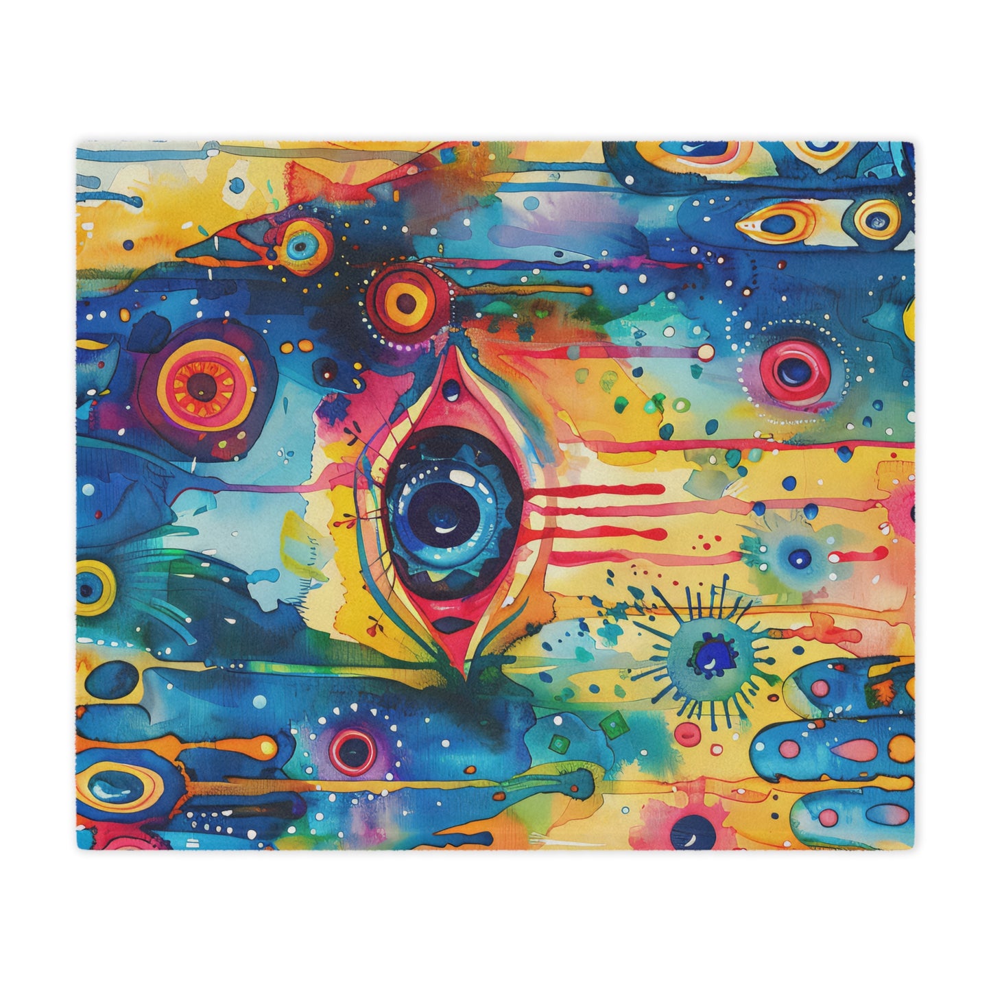 Aurora Talisman Hamsa. Cozy Artistic Microfiber Blanket.