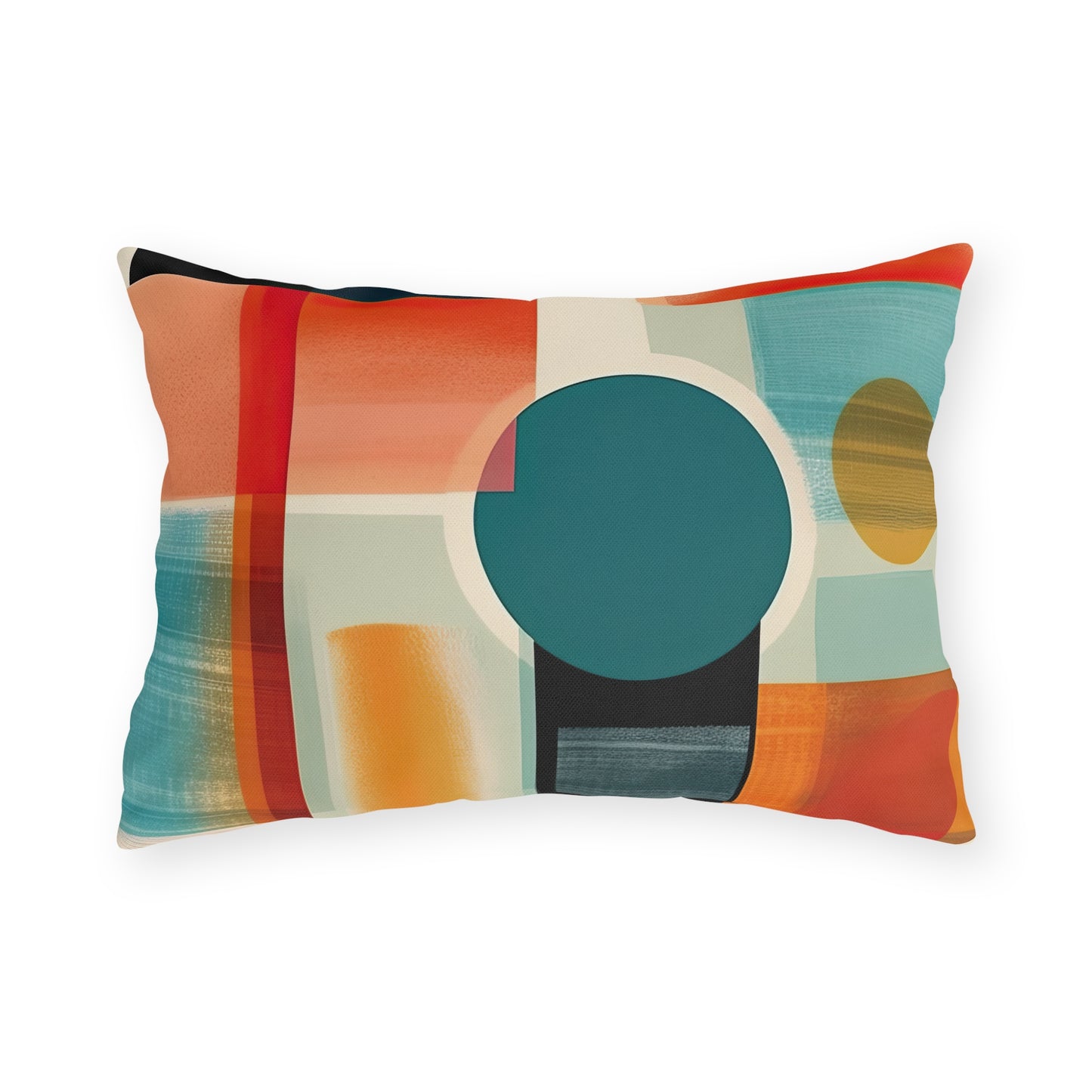 Dimensional Melody. Futuristic Nostalgia Outdoor Pillows