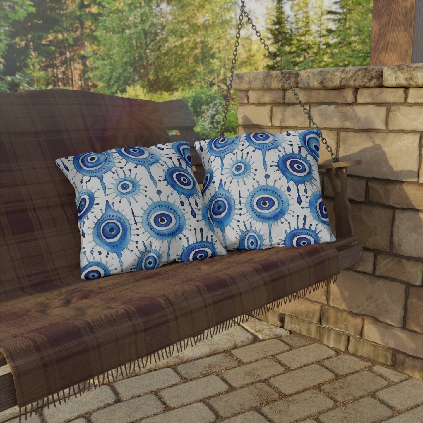 Evil Eye Cry. Outdoor Pillows