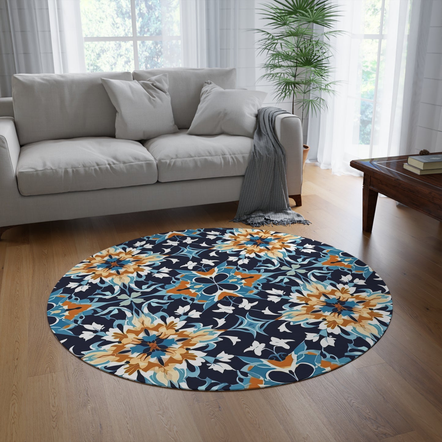Sahara Swaying Silhouettes .Round Rug