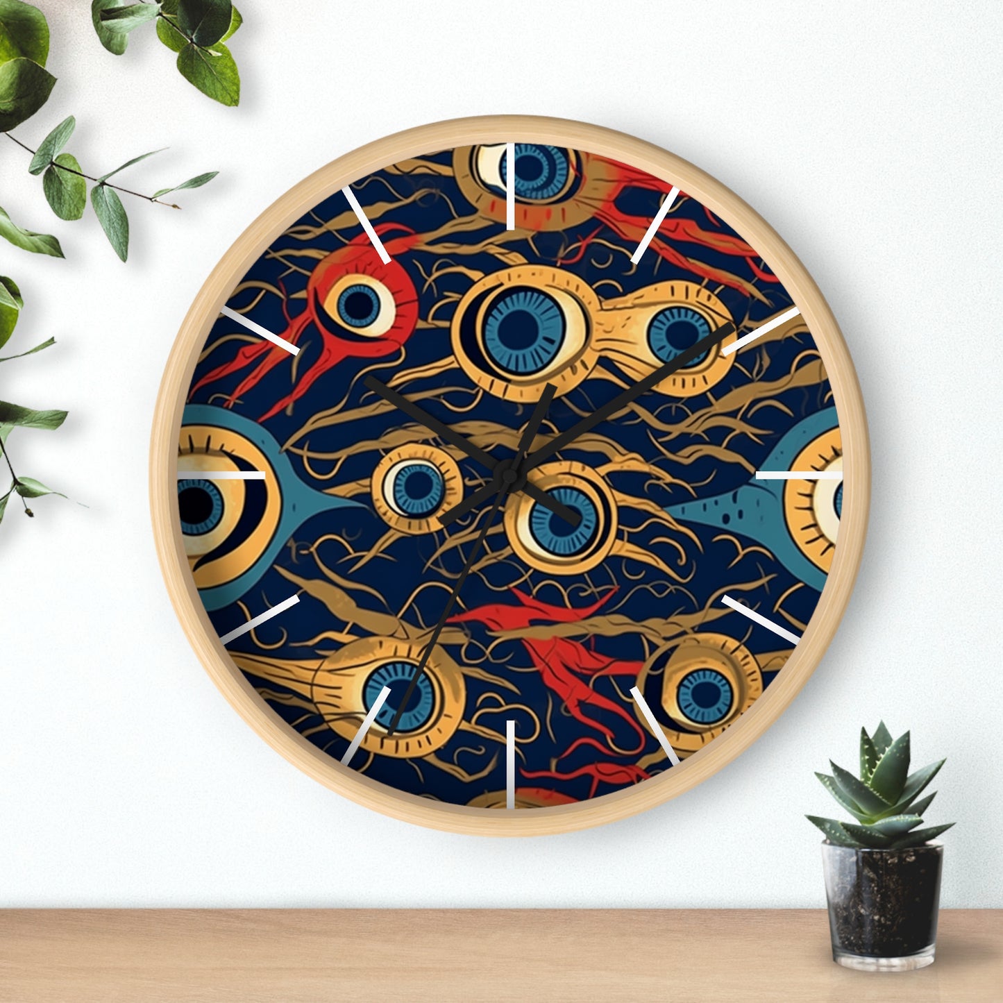Mystical Malevolence. Beholder. Artful Evil Eye Wall Clock – Timekeeping with Protective Meaning. Wall Clock.
