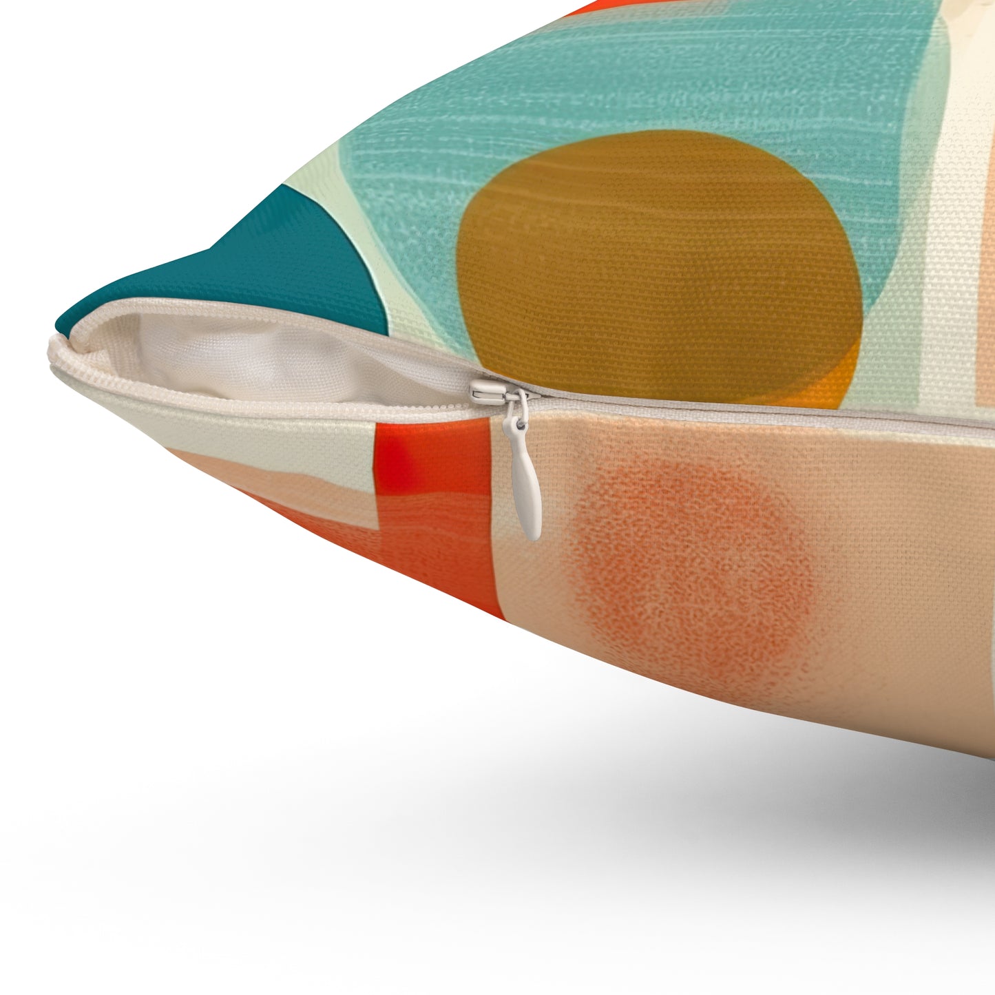 Solar Flare Serenade. Retro-Inspired Avant-Garde Spun Polyester Square Pillow