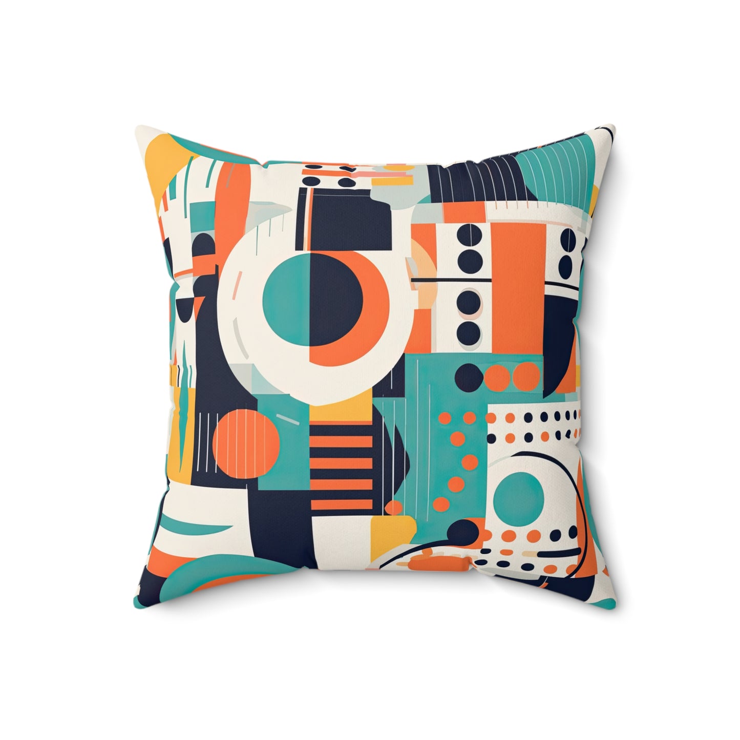 Echoes of the Analog Future. Artistic Retro-FuturisticSpun Polyester Square Pillow