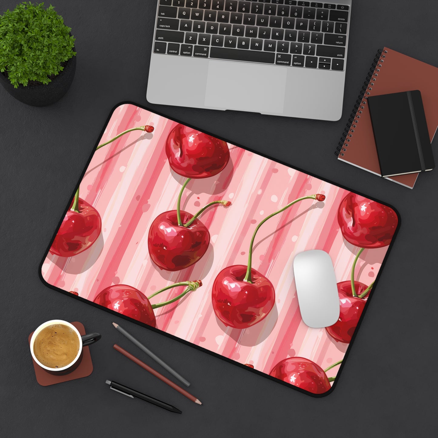 Sleek Cherry. Desk Mat - Stylish Office Organizer