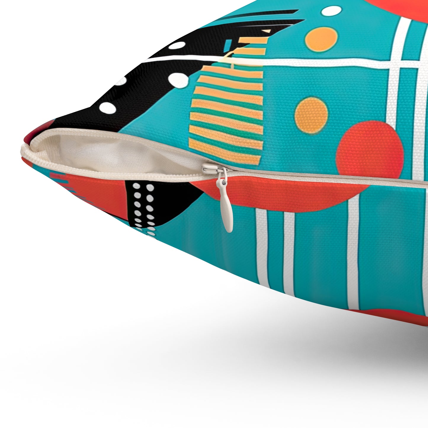 Quantum Rhapsody. Retro-Inspired Futuristic Spun Polyester Square Pillow