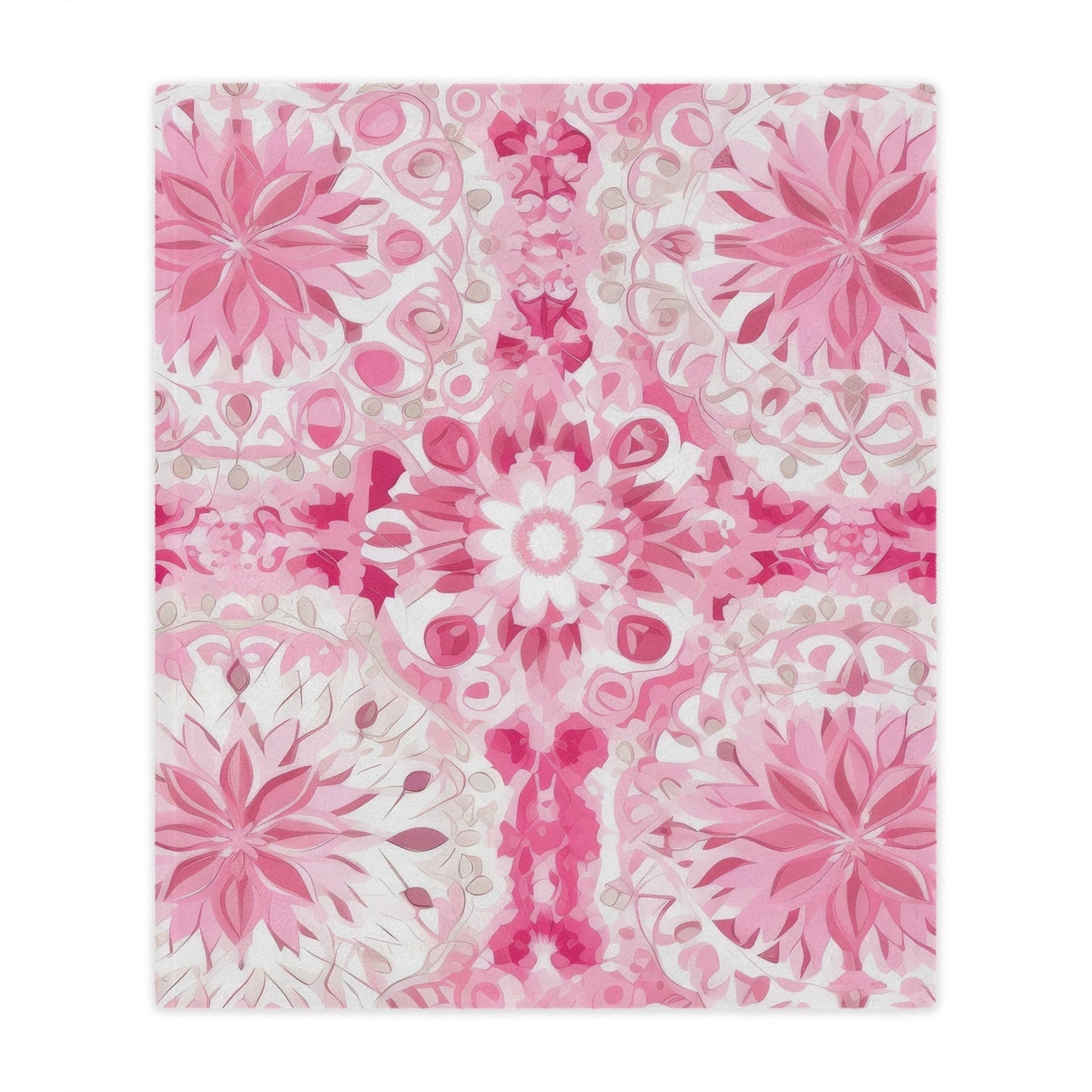 Pink . Cozy Artistic Microfiber Blanket.