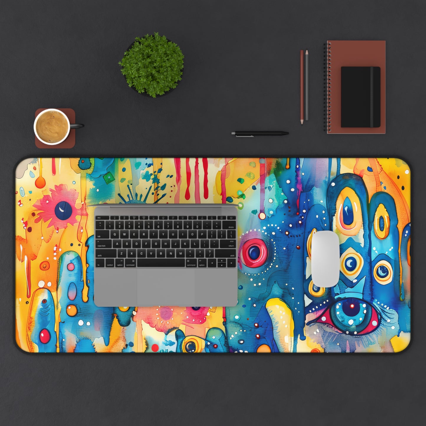 Aurora Talisman Hamsa. Desk Mat - Stylish Office Organizer
