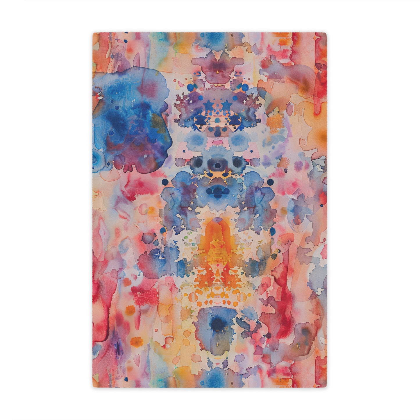 Hamsa Spectrum-topaz. Cozy Artistic Microfiber Blanket.