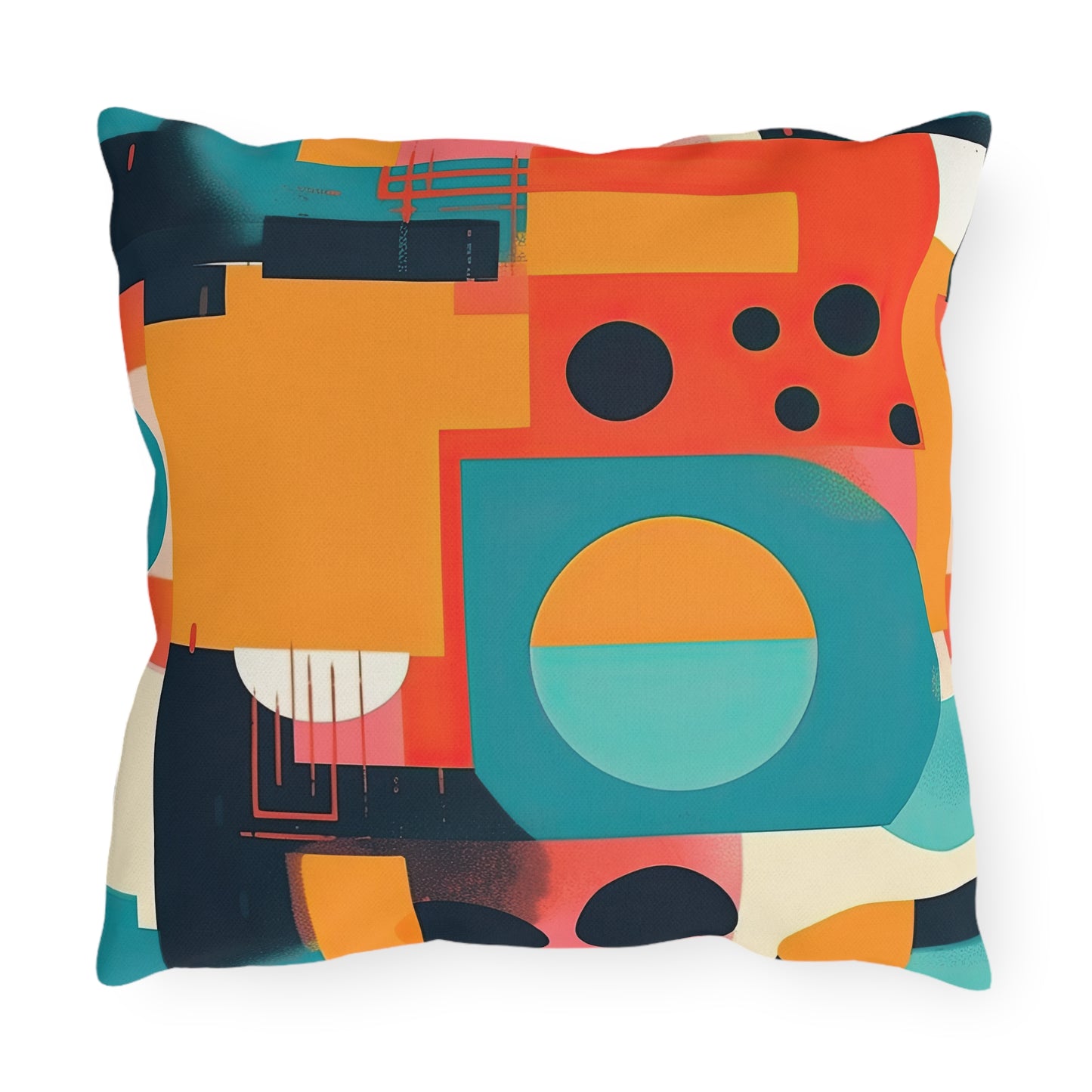 Neon Echoes. Retro Futuristic Outdoor Pillows