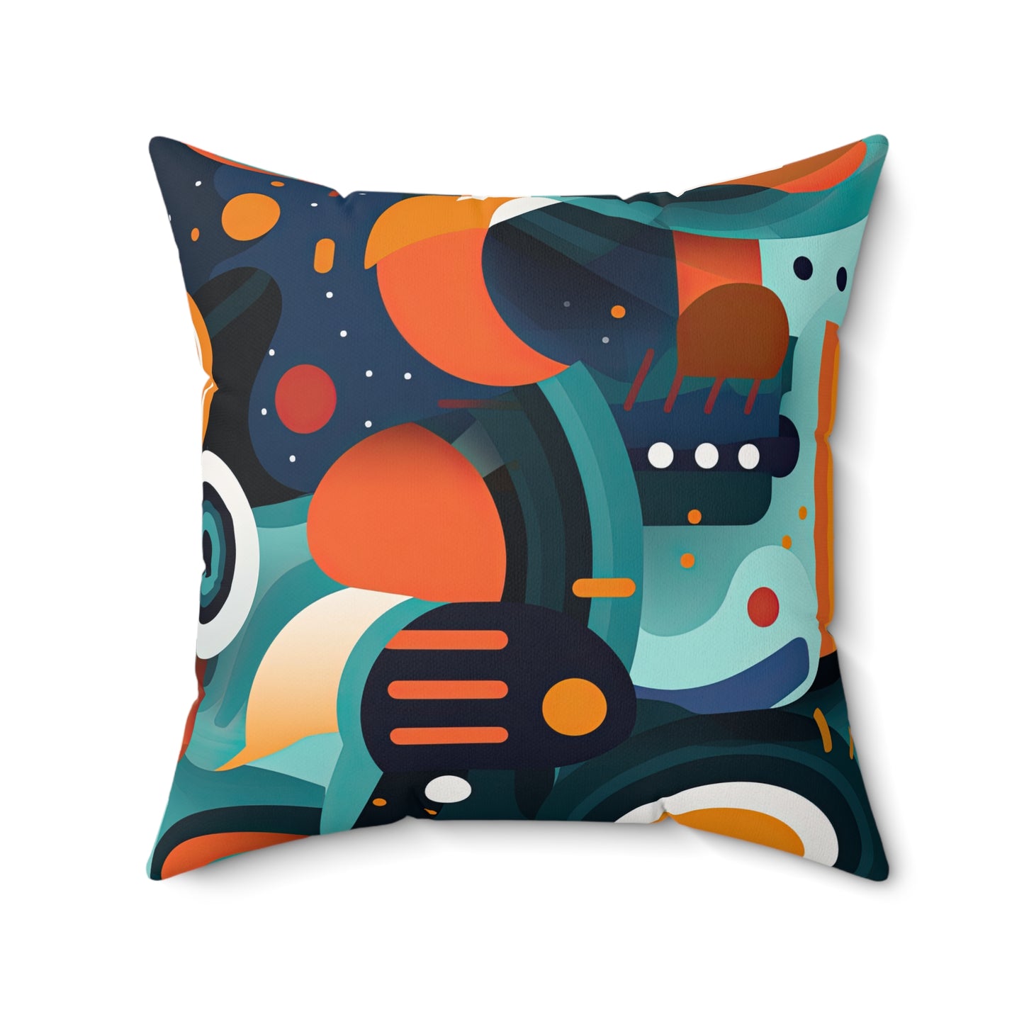 Retro Futurism. Retro Style Avant-Garde Spun Polyester Square Pillow