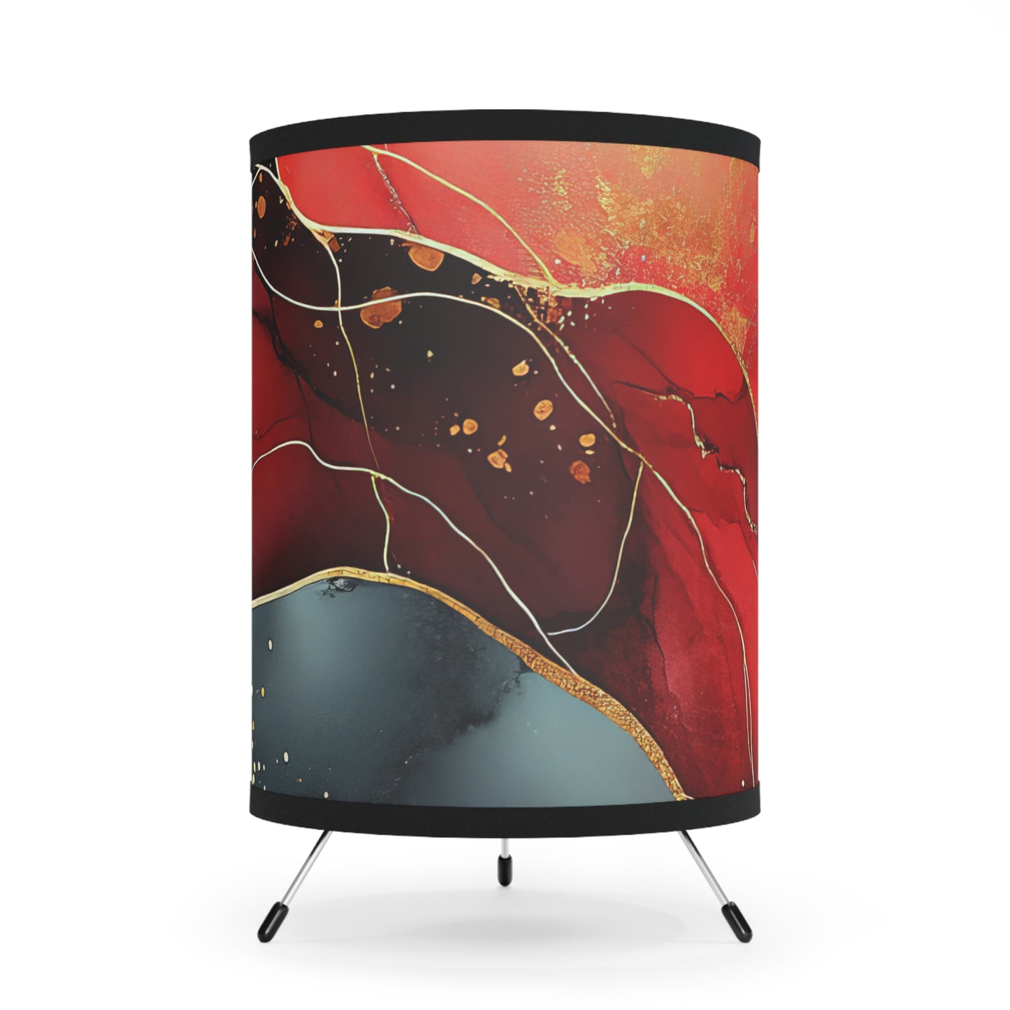 Marbled Cherry Essence II. Modern Tripod Lamp