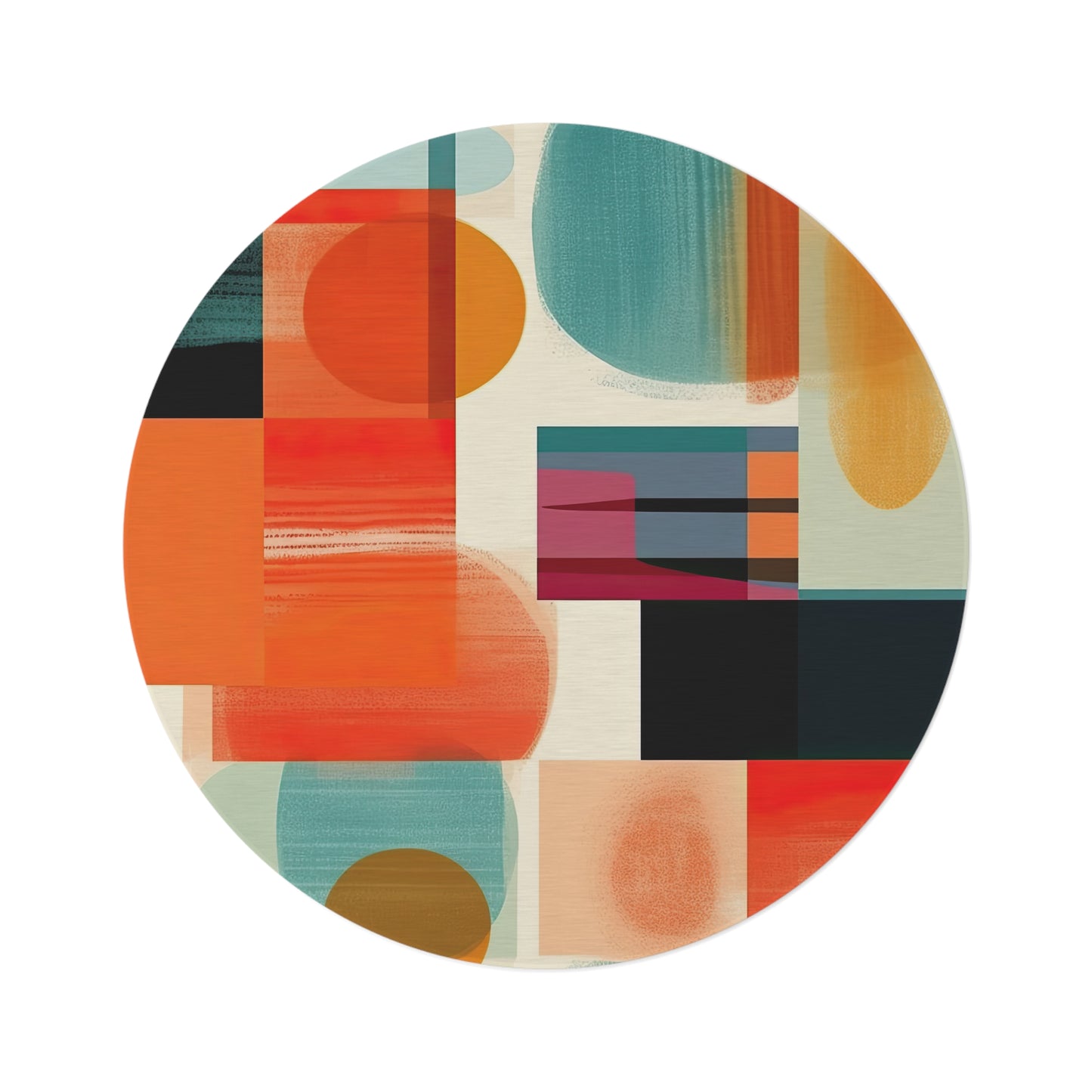 Solar Flare Serenade. Retro-Inspired Avant-GardeRound Rug