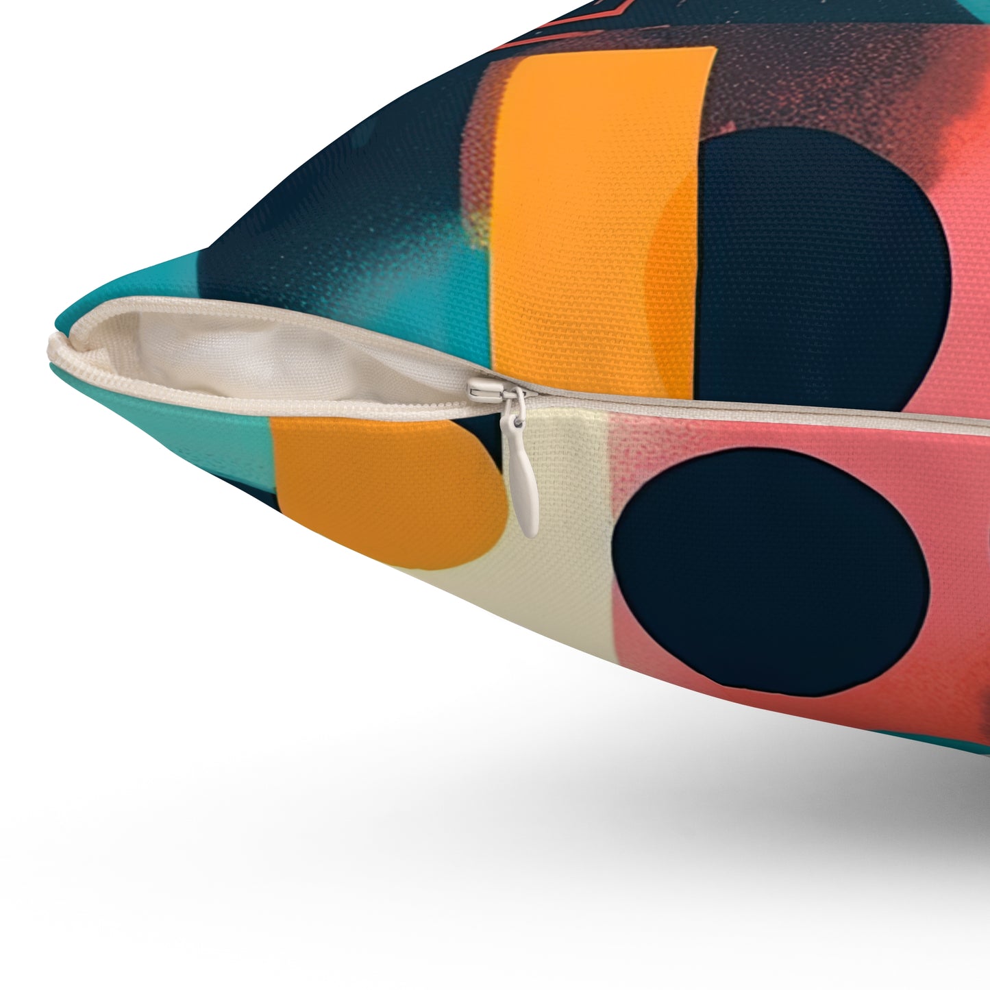 Neon Echoes . Futuristic Nostalgia Spun Polyester Square Pillow