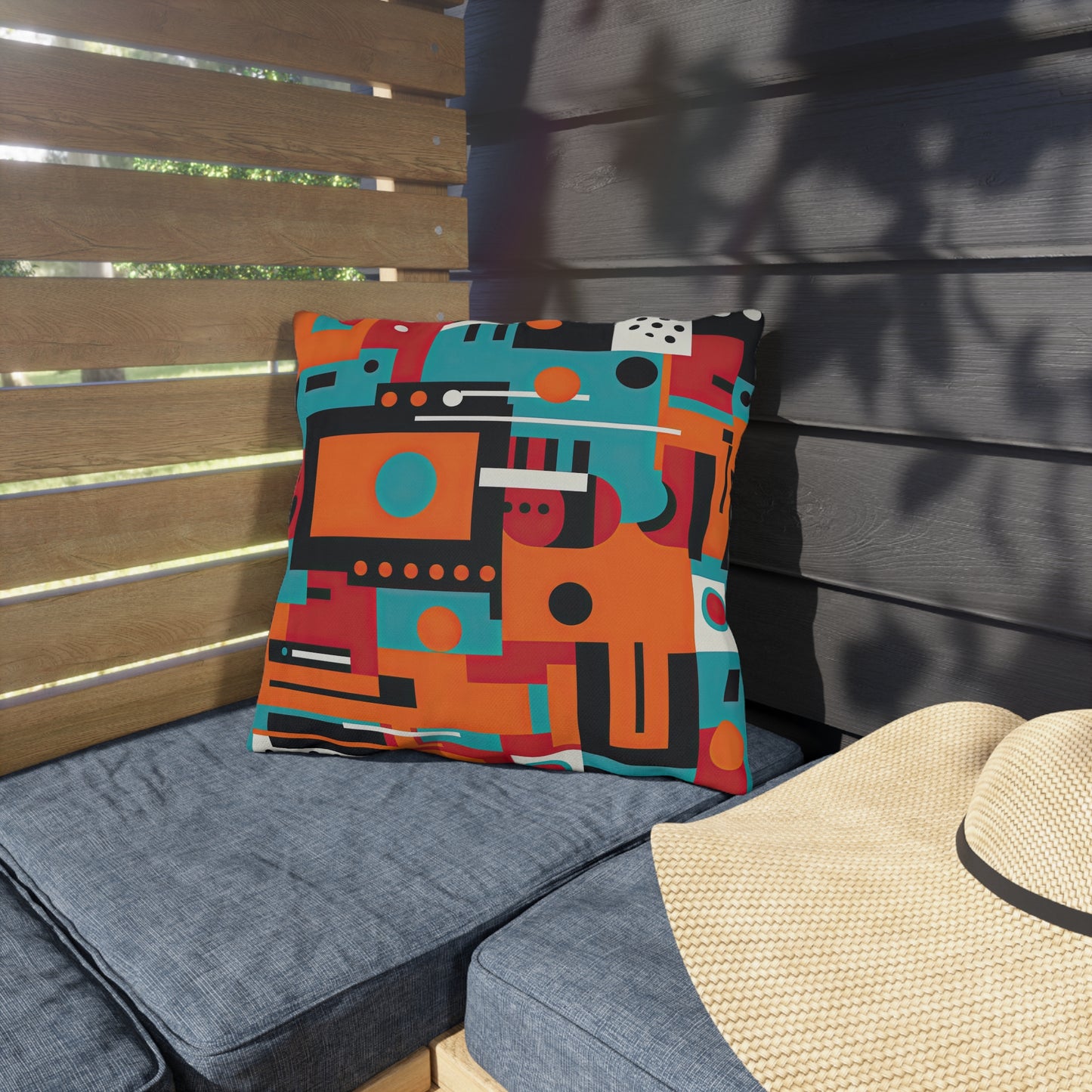 Quantum Reverie. Retro Avant-Garde Outdoor Pillows