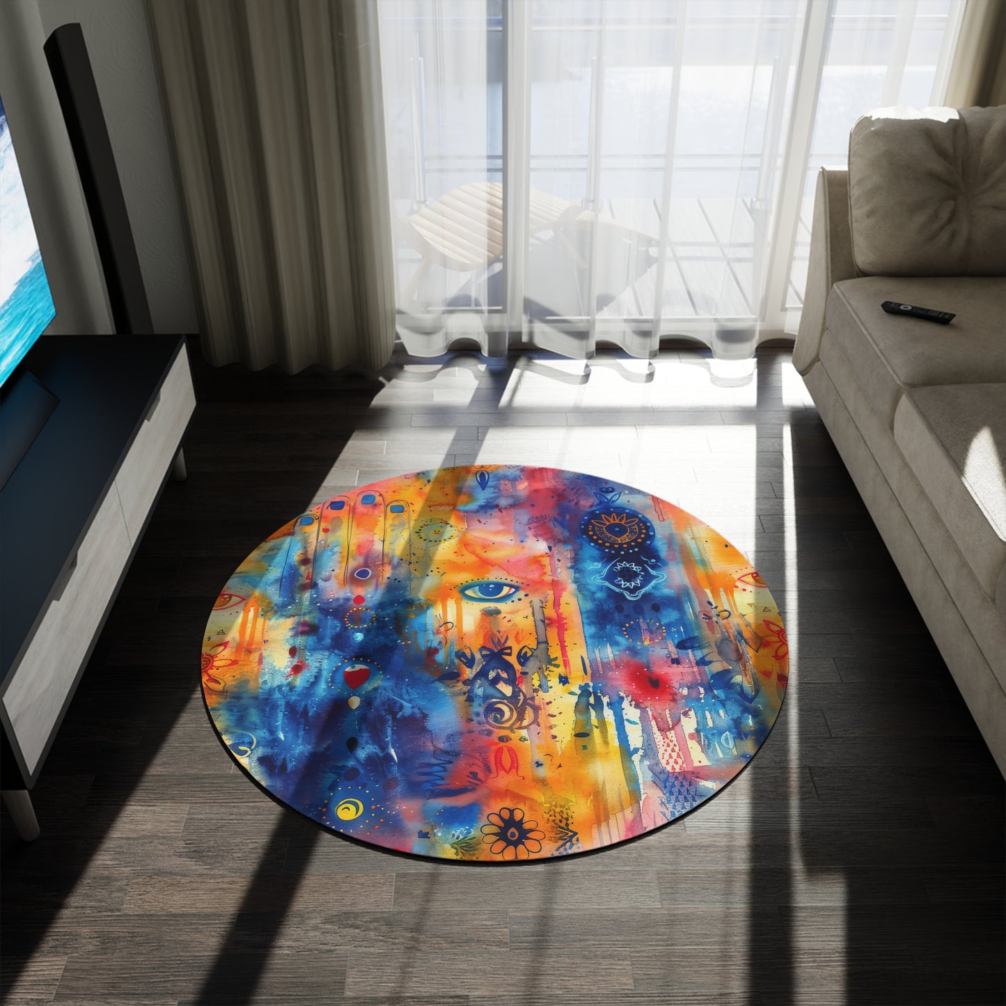 Rainbow Shield-Round Rug