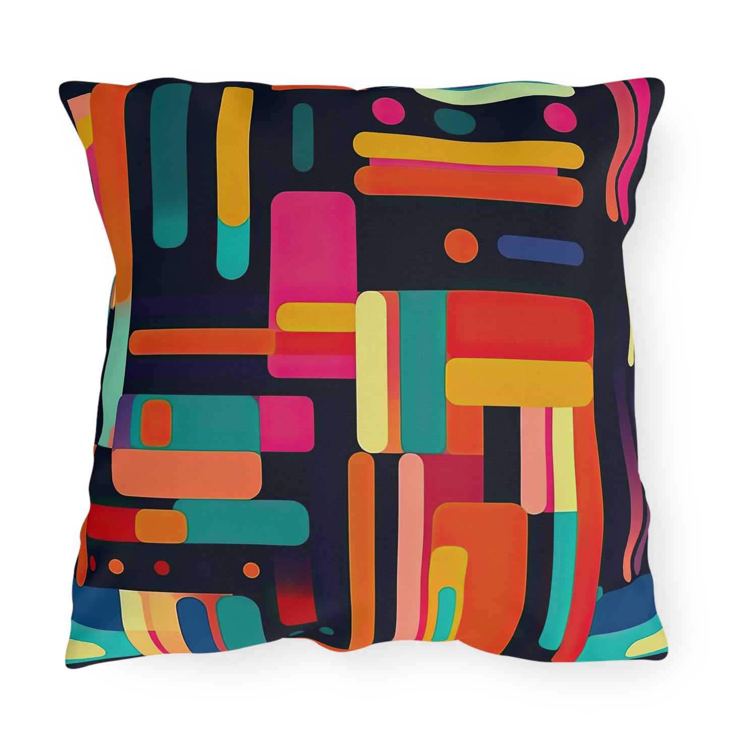 Cybernetic Nostalgia. Retro Futuristic Outdoor Pillows
