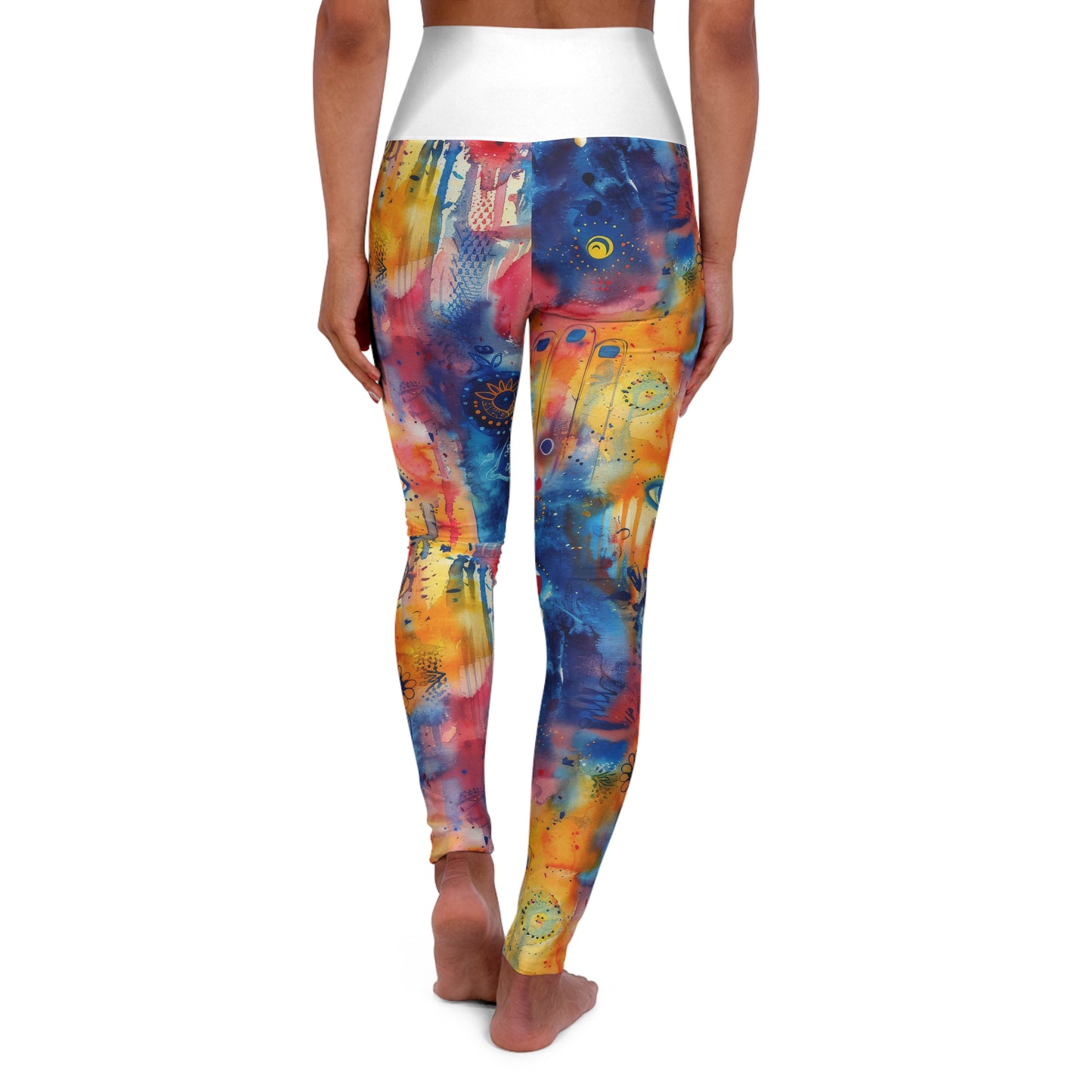 Rainbow Shield. Vibrant High Waisted Yoga Leggings for Active Lifestyles