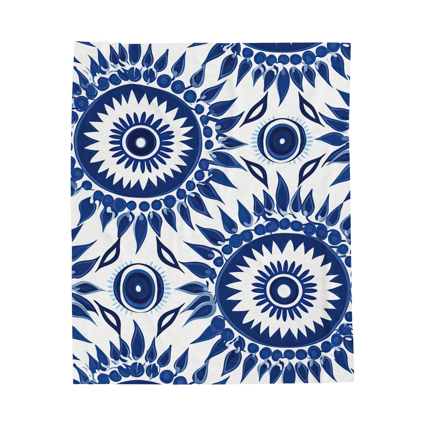 Cursed Charms. Evil Eye Blanket – Cozy Layers of Handcrafted Symbolism .Velveteen Plush Blanket.