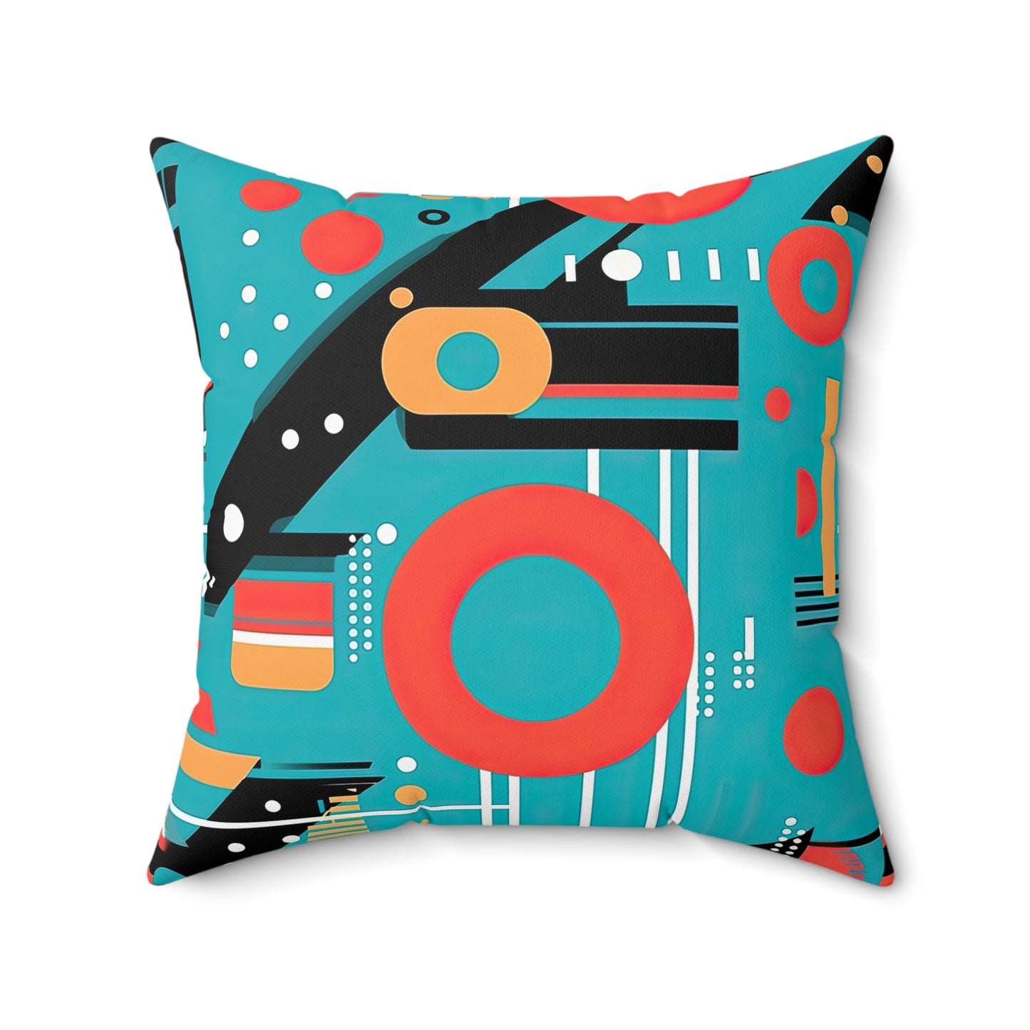 Quantum Rhapsody. Retro-Inspired Futuristic Spun Polyester Square Pillow