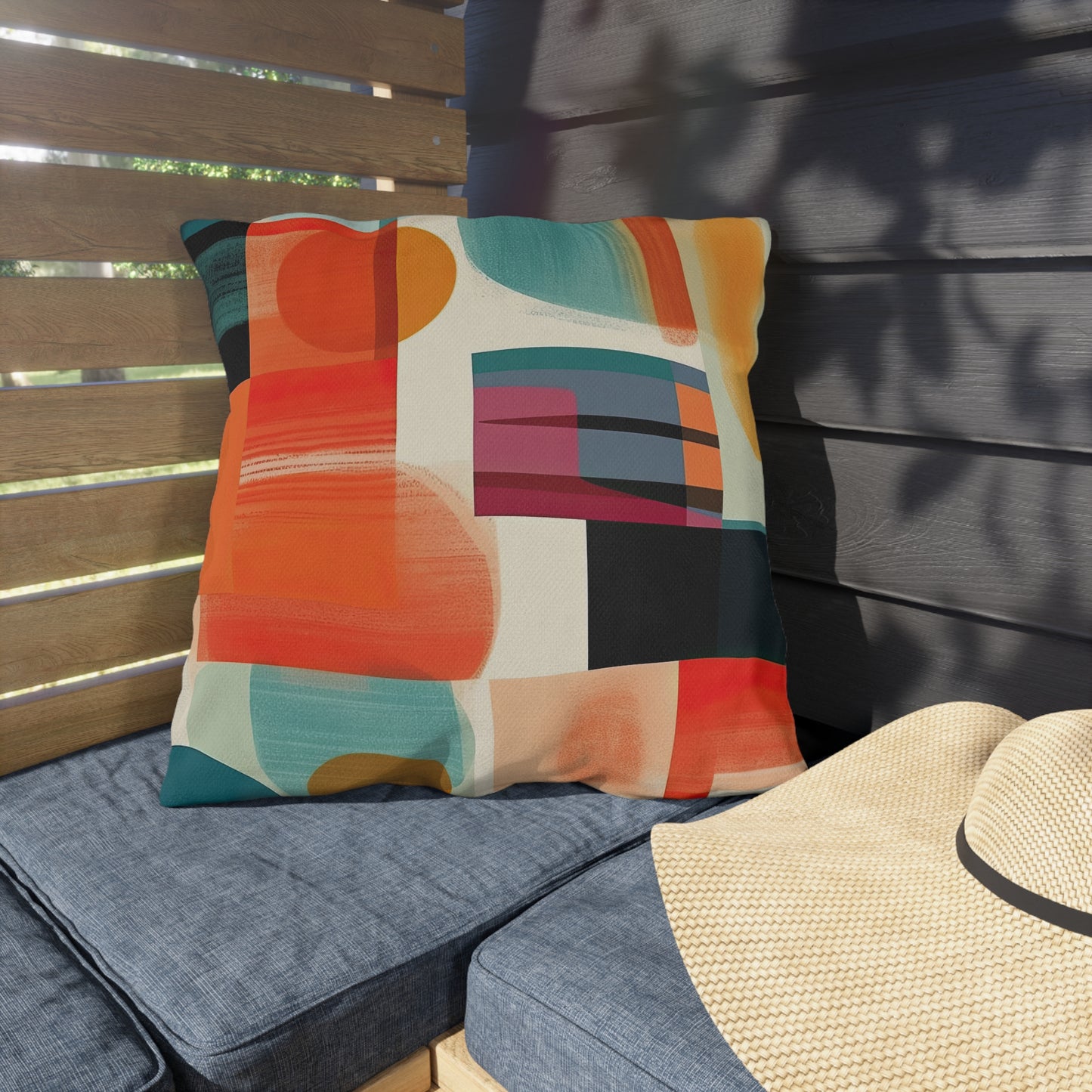Solar Flare Serenade. Retro-Inspired Avant-GardeOutdoor Pillows