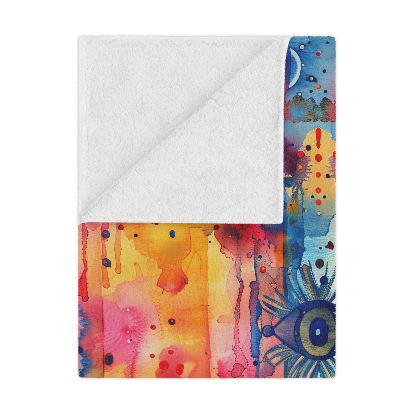Hamsa right Aura. Cozy Artistic Microfiber Blanket.