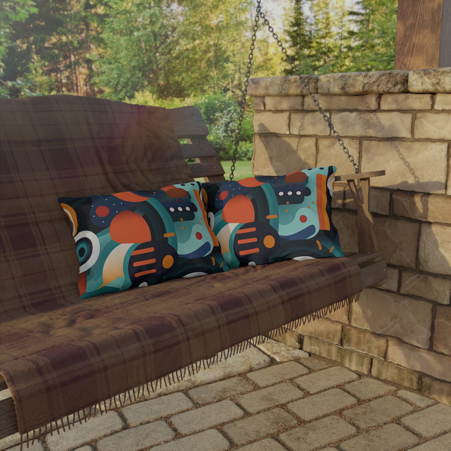 Retro Futurism. Retro Style Avant-Garde Outdoor Pillows
