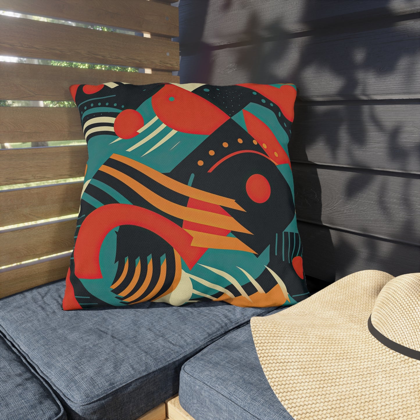 Timeless Techscape. Futuristic Nostalgia Outdoor Pillows