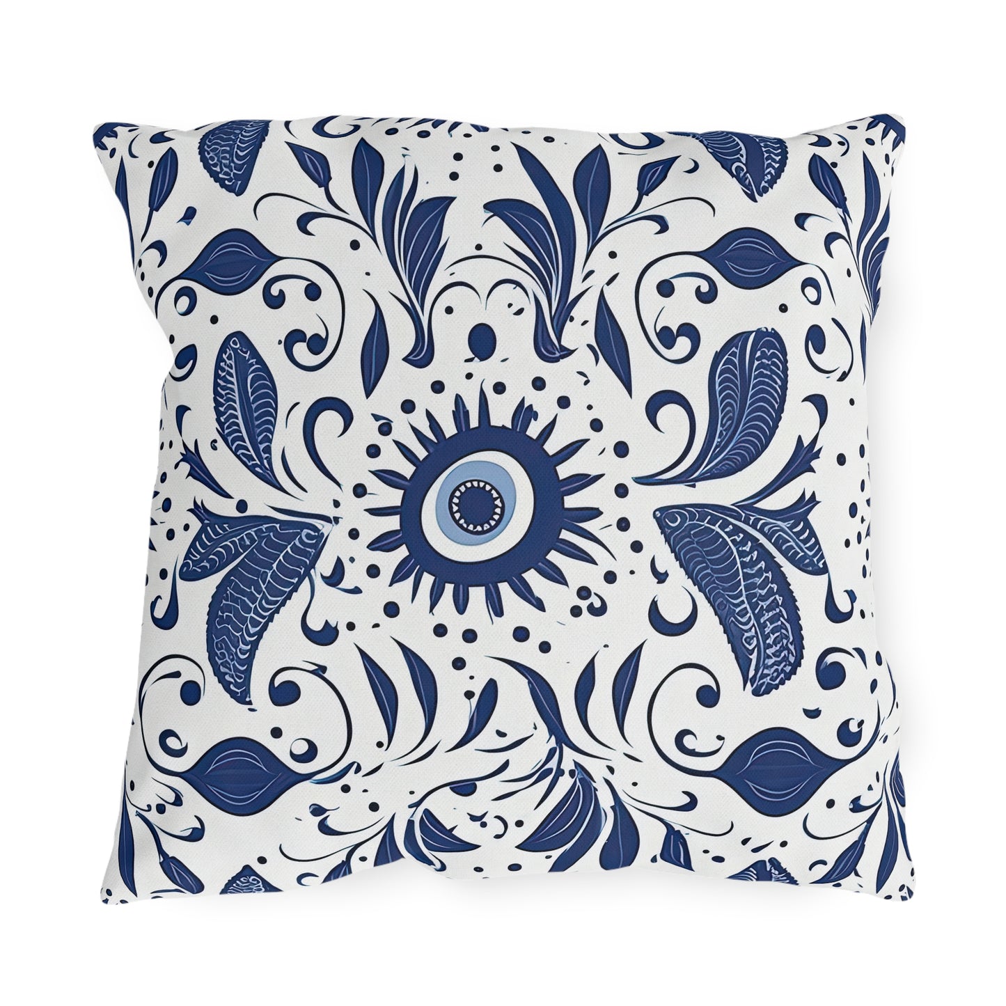Beholder. Artfully Interpreted Evil Eye Pillow – Symbolic & Stylish Comfort. Outdoor Pillows