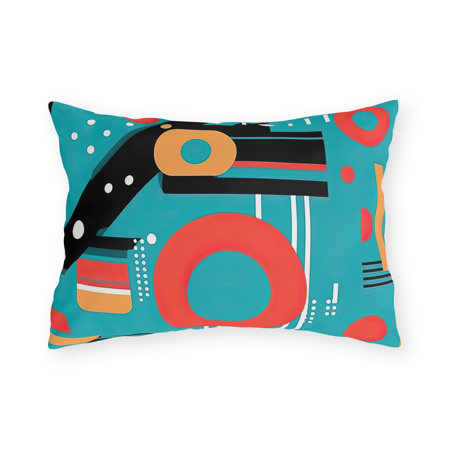Quantum Rhapsody. Retro-Inspired Futuristic Outdoor Pillows