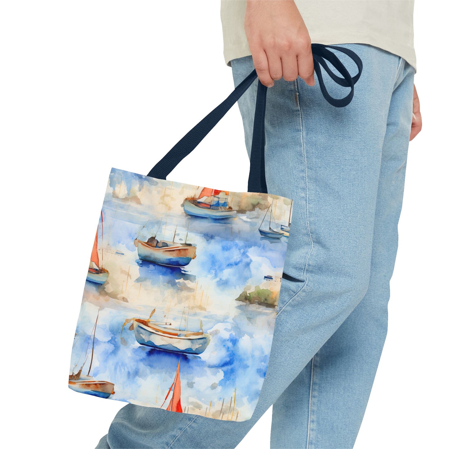 Boats On Watercolor. Tote Bag for Everyday Use