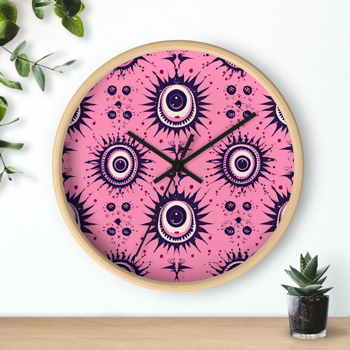 Sinuous Specter.Beholder. Artful Evil Eye Wall Clock – Timekeeping with Protective MeaningWall Clock.
