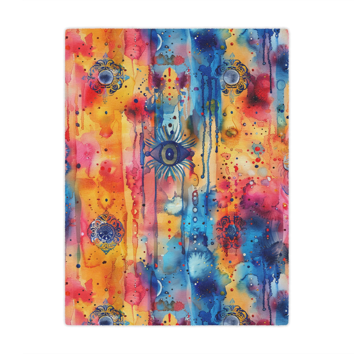 Hamsa right Aura. Cozy Artistic Microfiber Blanket.