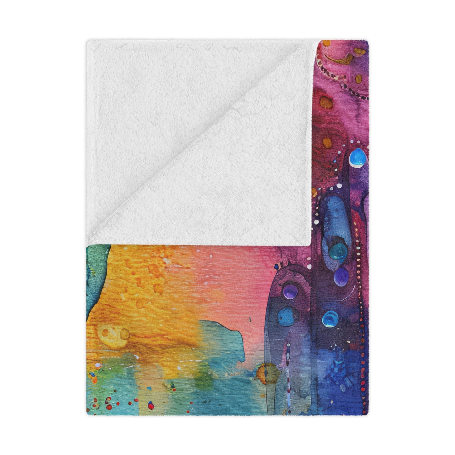 Hamsa Dreamscape. Cozy Artistic Microfiber Blanket.