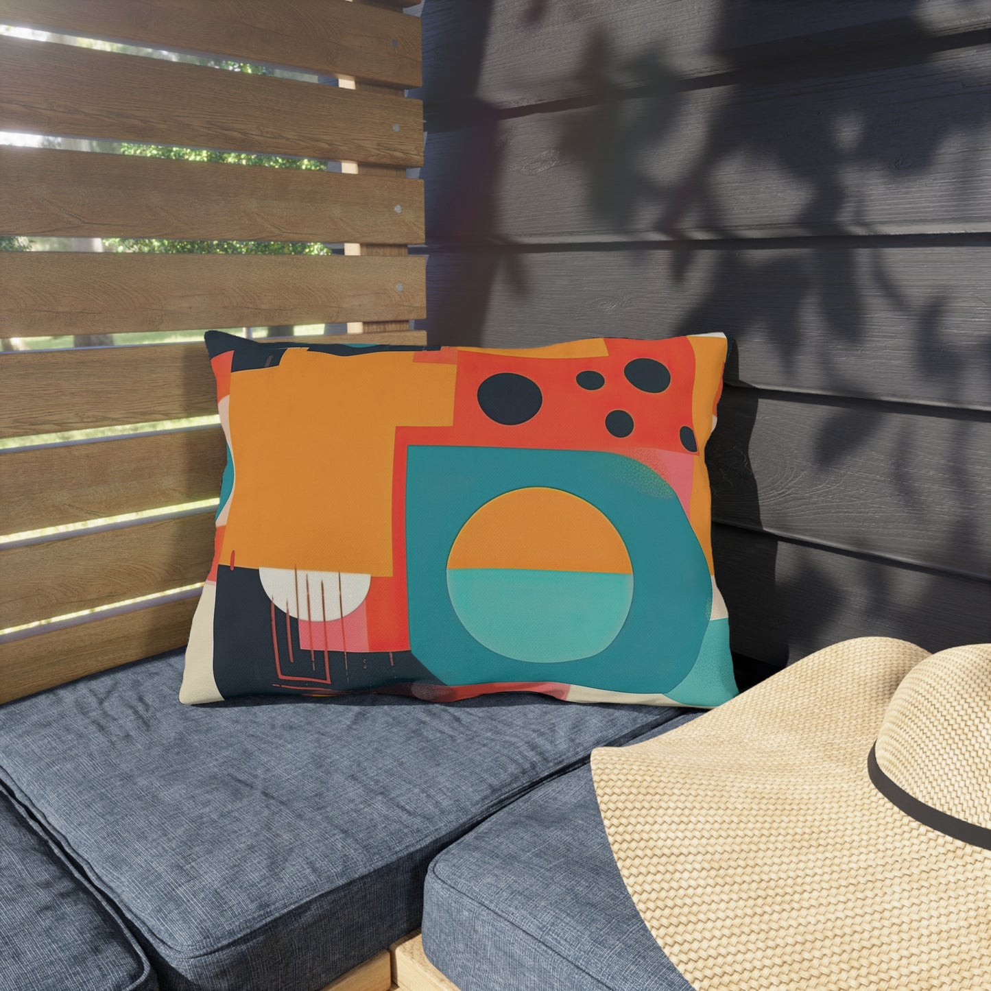 Neon Echoes. Retro Futuristic Outdoor Pillows