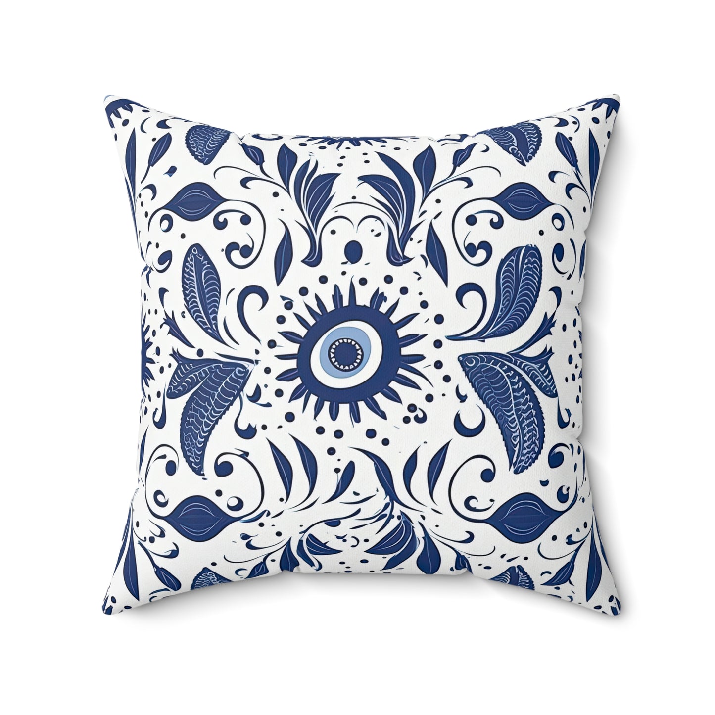 Beholder. Artfully Interpreted Evil Eye Throw Pillow – Symbolic & Stylish Comfort. Spun Polyester Square Pillow