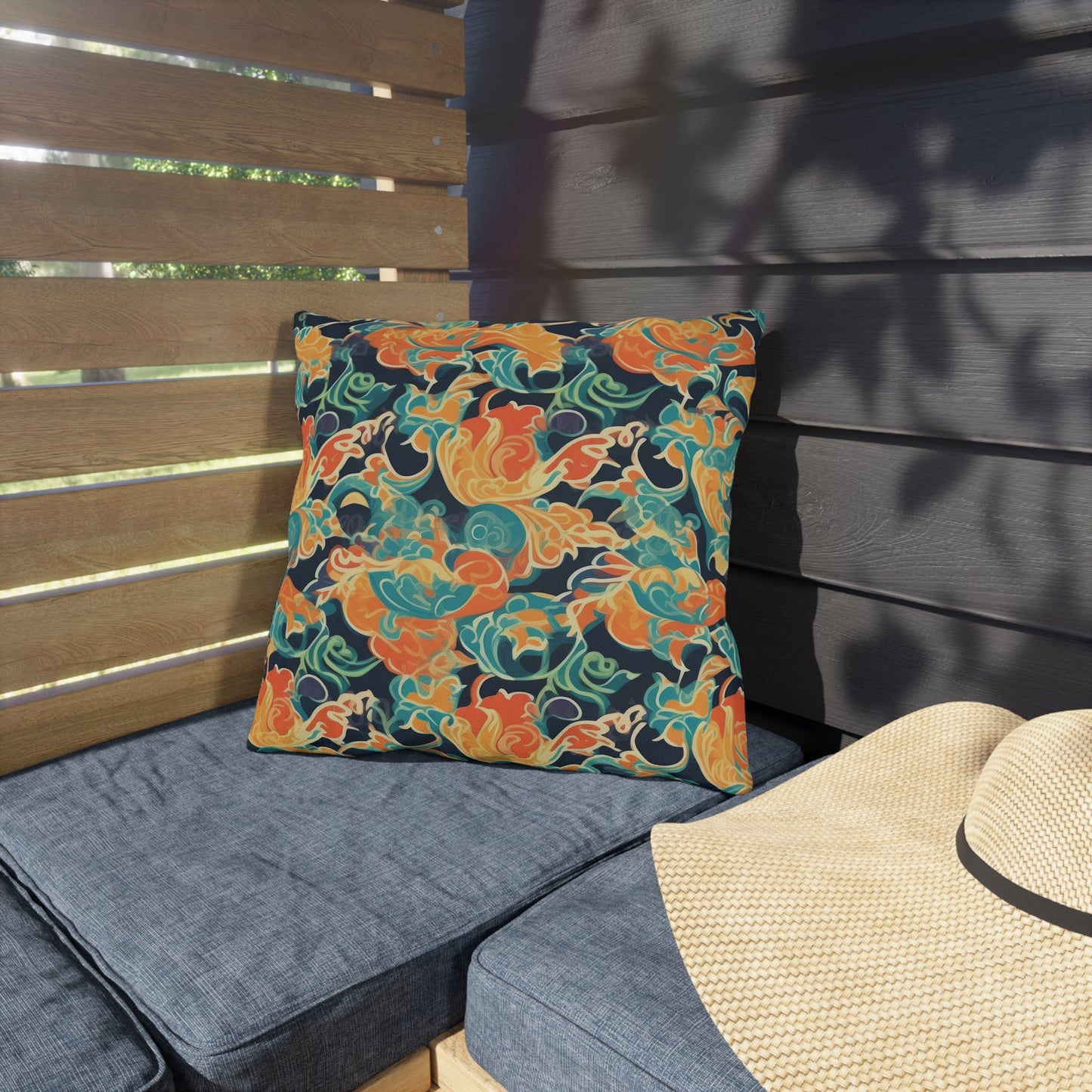 Tangerine Twilight Tapestry .Outdoor Pillows