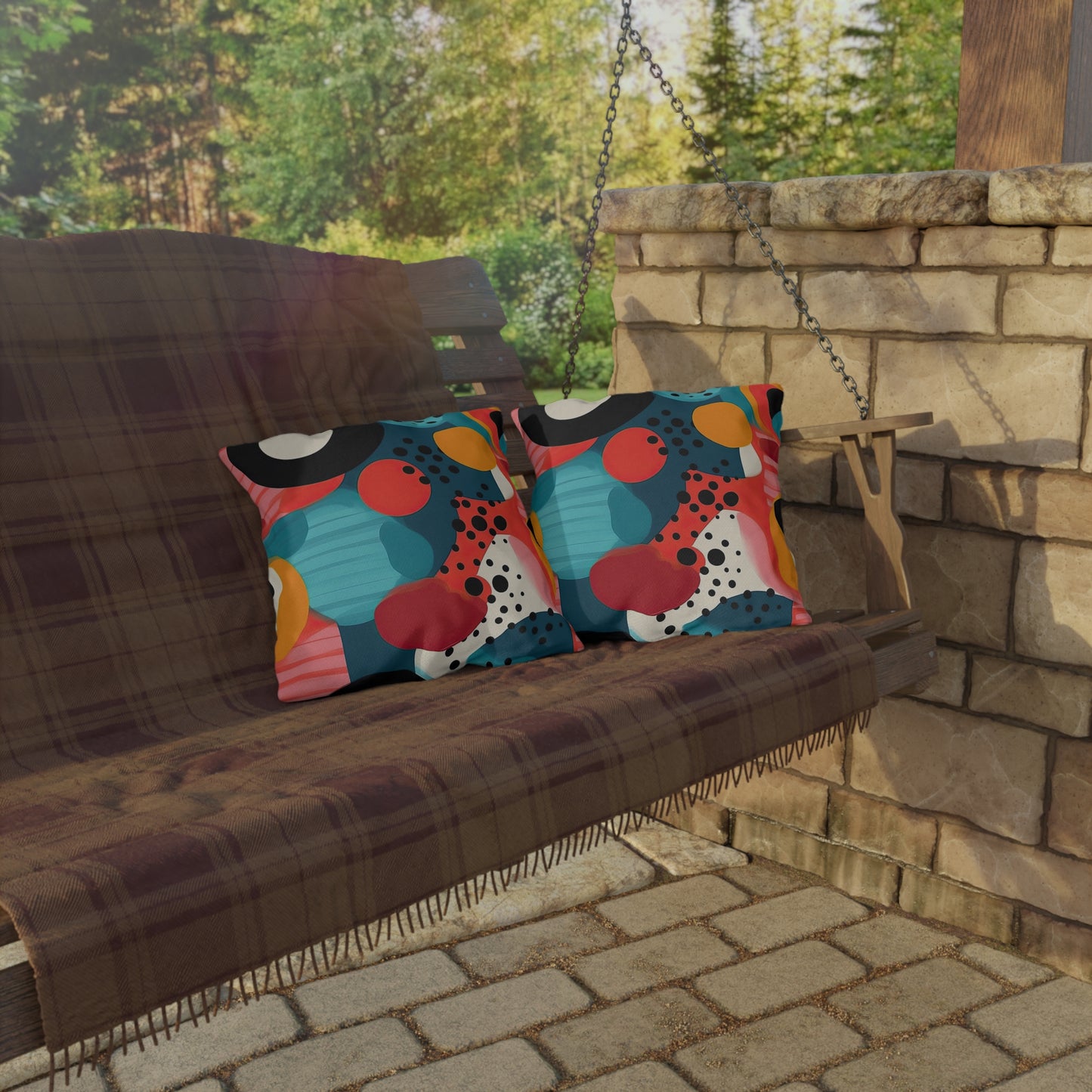 Chroma Catharsis. Retro Pop Art Outdoor Pillows