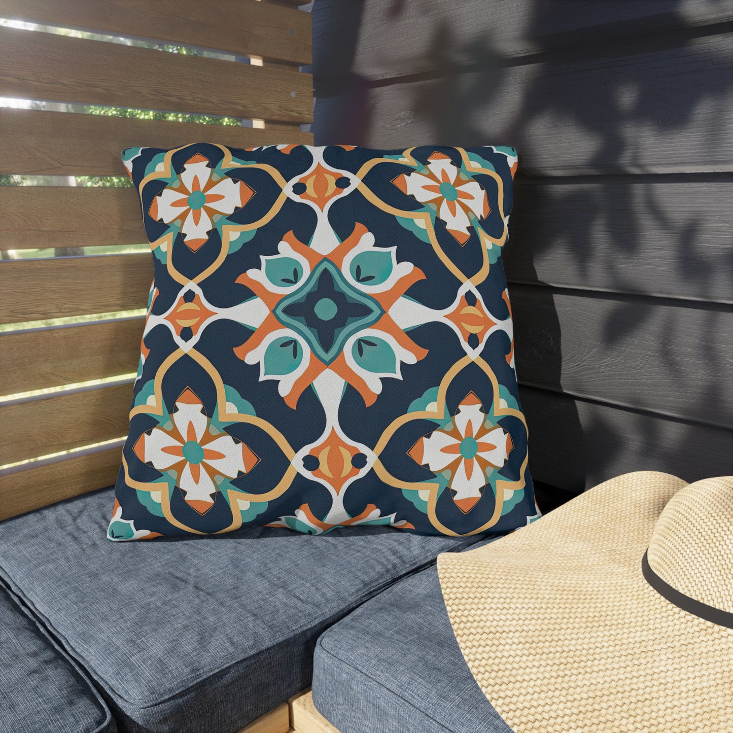Saffron Souk Symphony . Outdoor Pillows