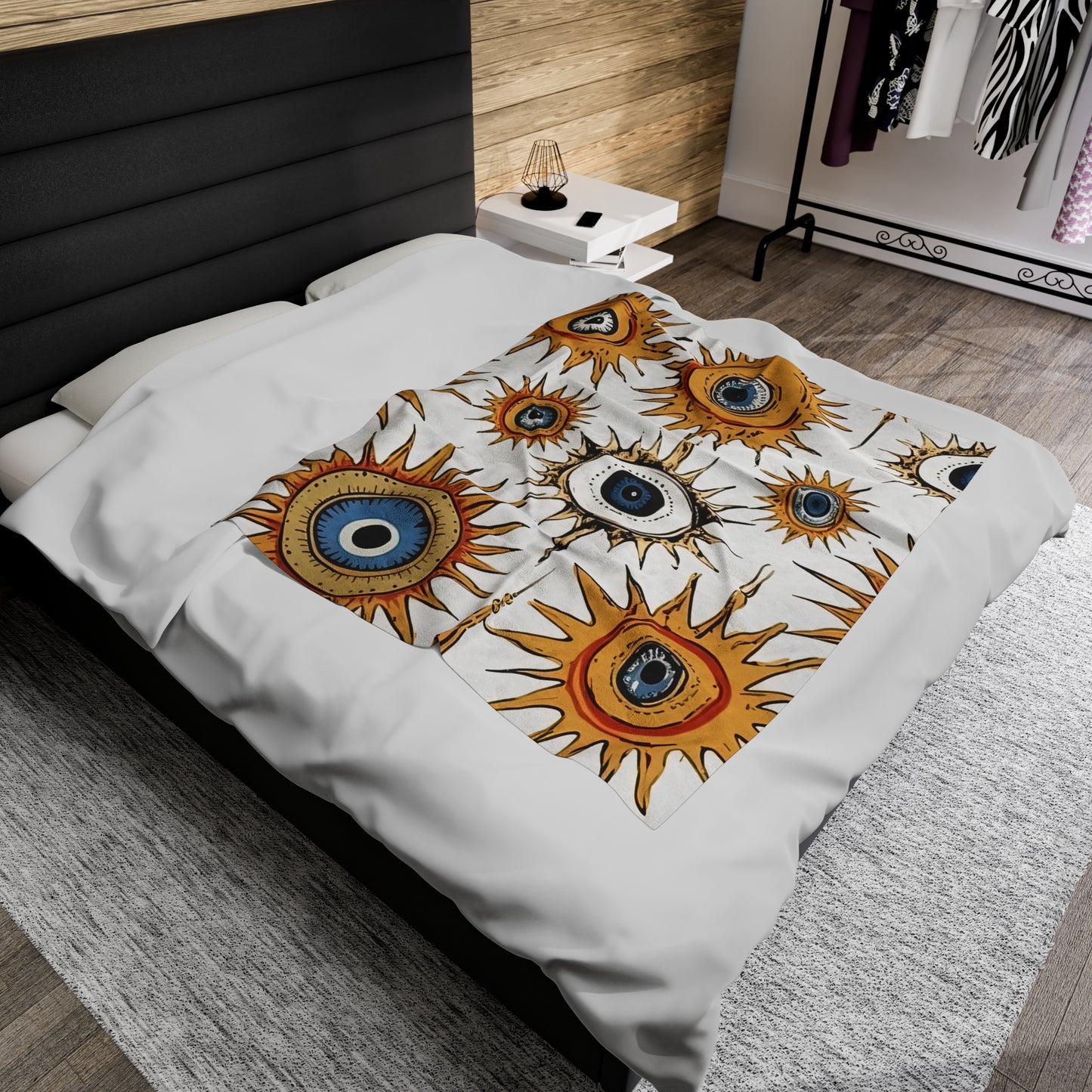 Ethereal Eyeful. Velveteen Plush Blanket.