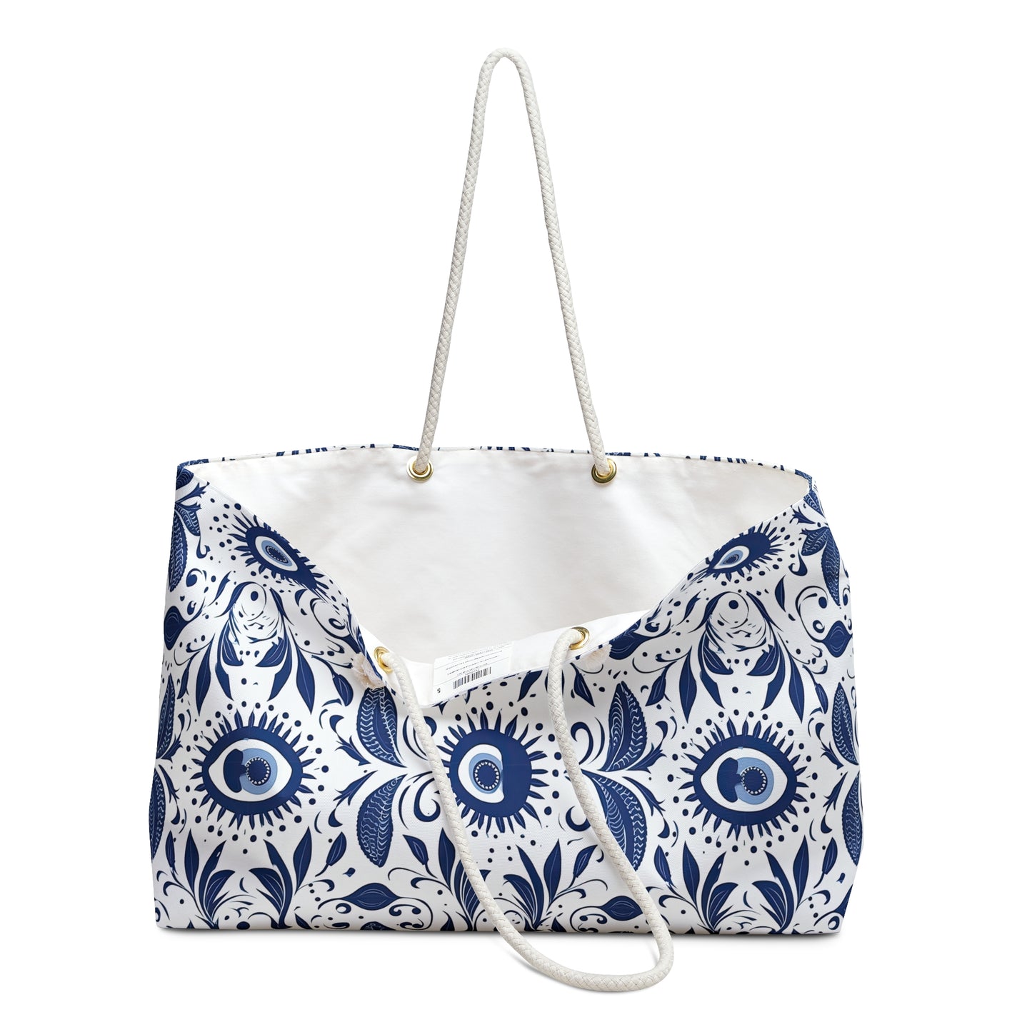 Beholder. Evil Eye Weekender Bag. Artistic Travel with Protective Energy.