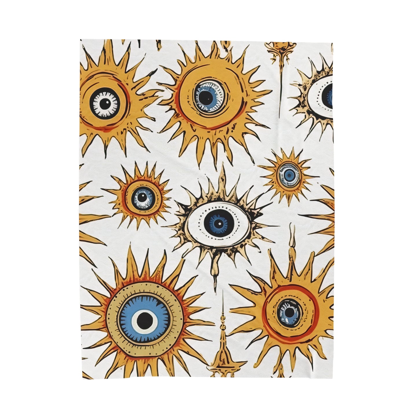 Ethereal Eyeful. Velveteen Plush Blanket.