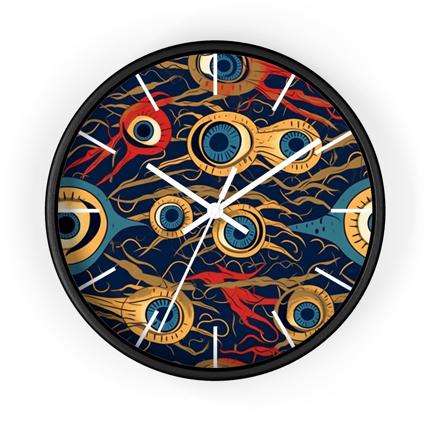 Mystical Malevolence. Beholder. Artful Evil Eye Wall Clock – Timekeeping with Protective Meaning. Wall Clock.