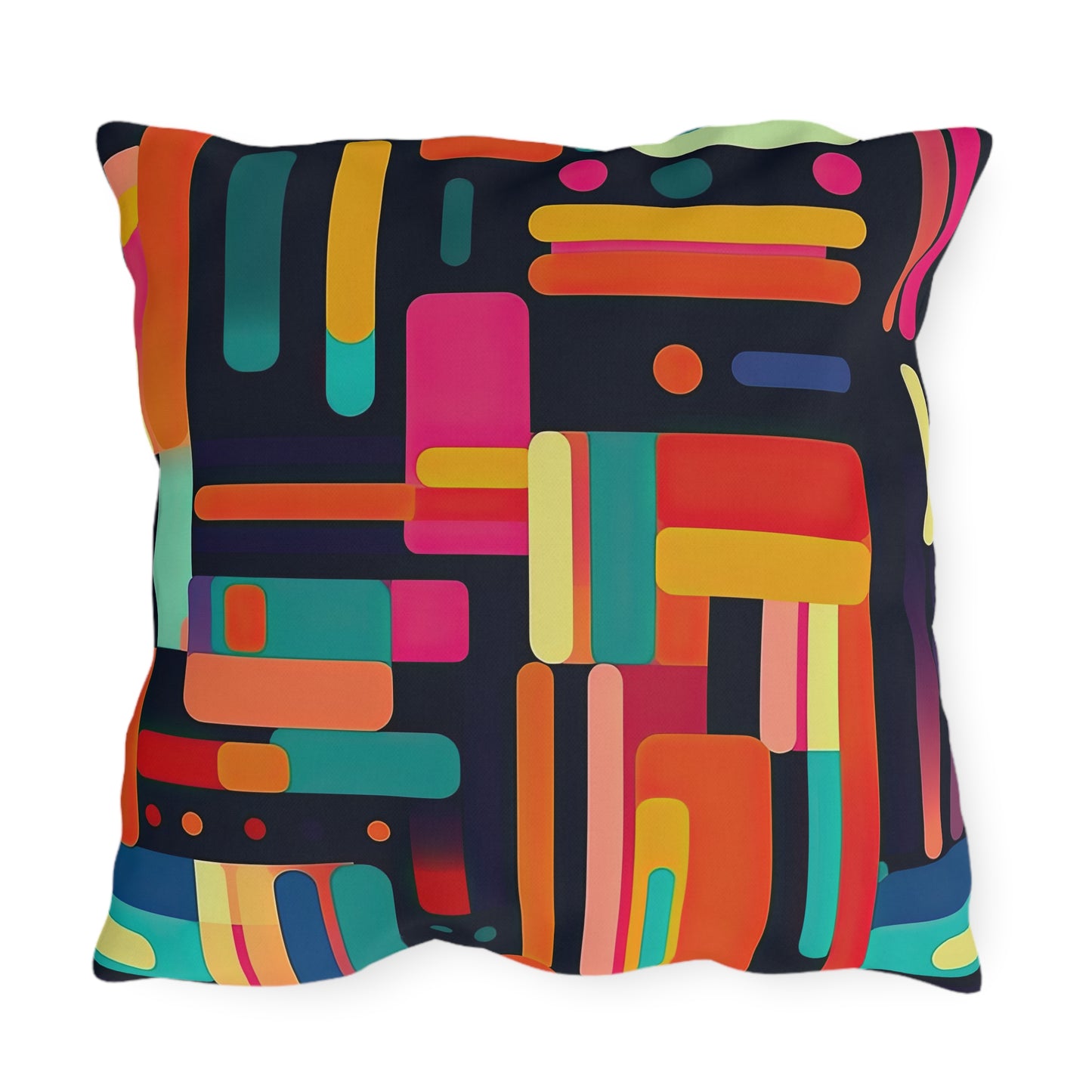 Cybernetic Nostalgia. Retro Futuristic Outdoor Pillows