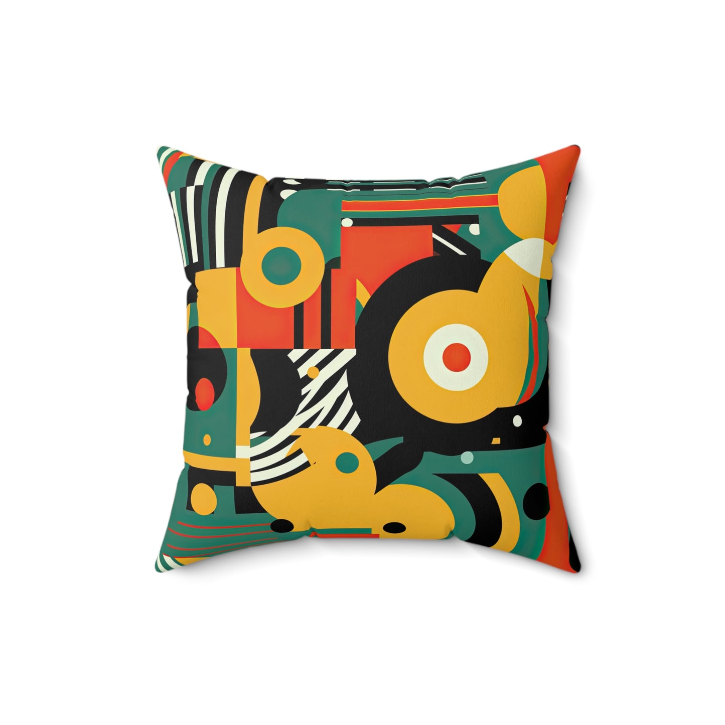 Galactic Groove Retro-Inspired Futuristic Spun Polyester Square Pillow