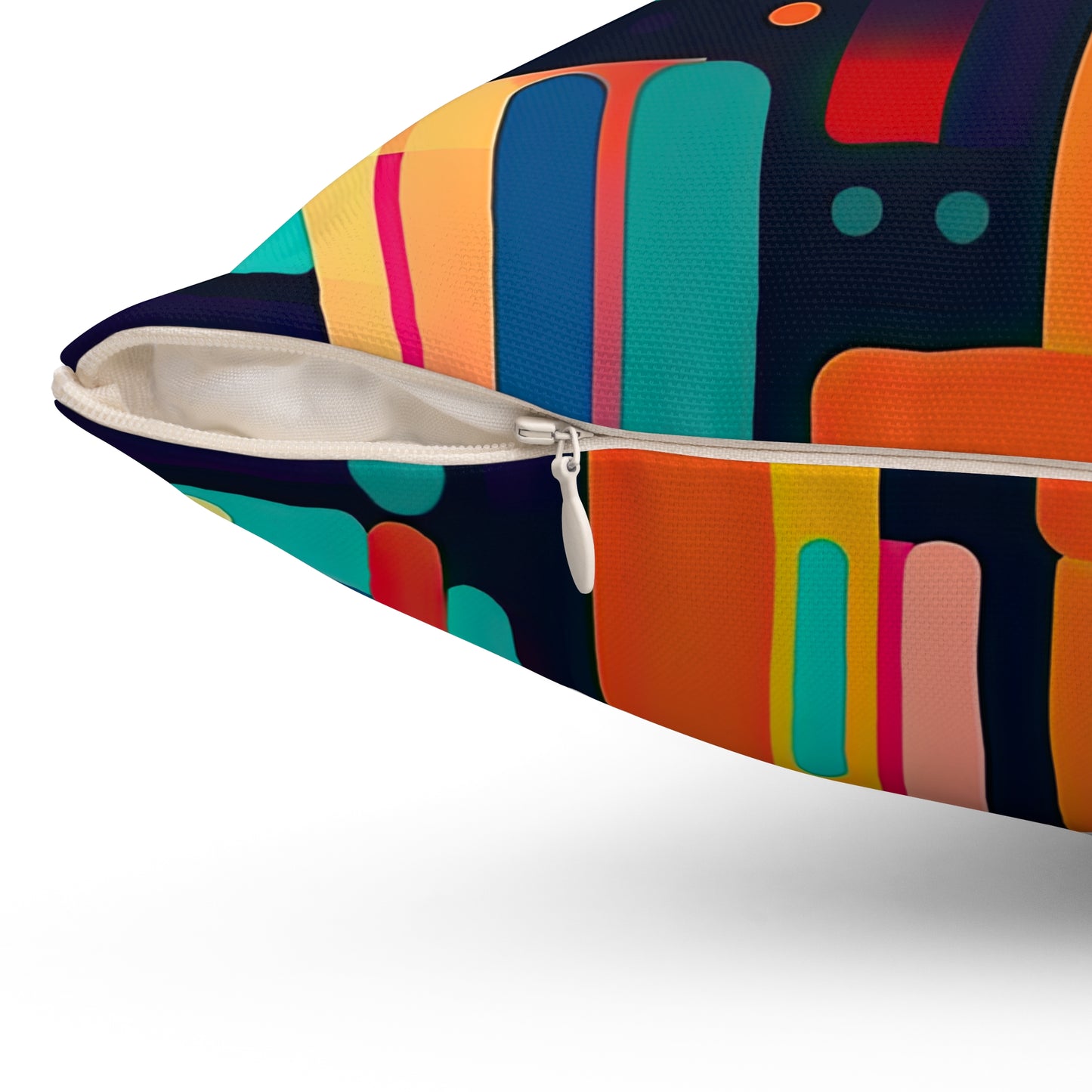 Cybernetic Nostalgia. Retro Futuristic Spun Polyester Square Pillow