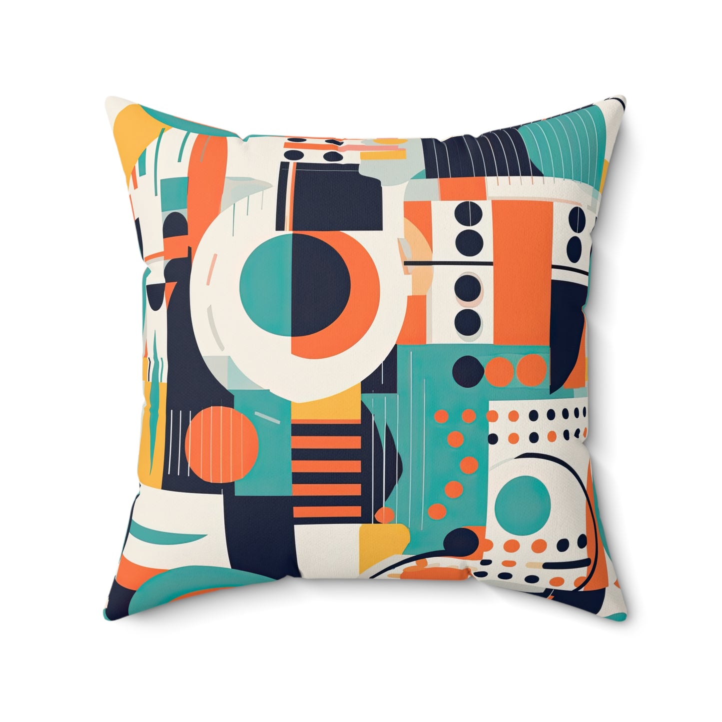 Echoes of the Analog Future. Artistic Retro-FuturisticSpun Polyester Square Pillow