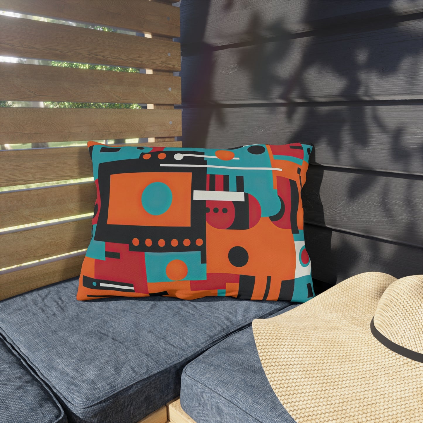 Quantum Reverie. Retro Avant-Garde Outdoor Pillows