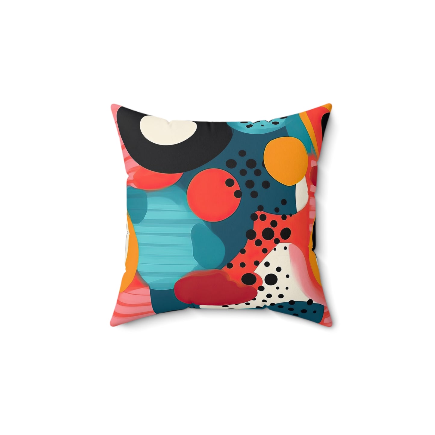 Chroma Catharsis. Vibrant Retro Color Spun Polyester Square Pillow
